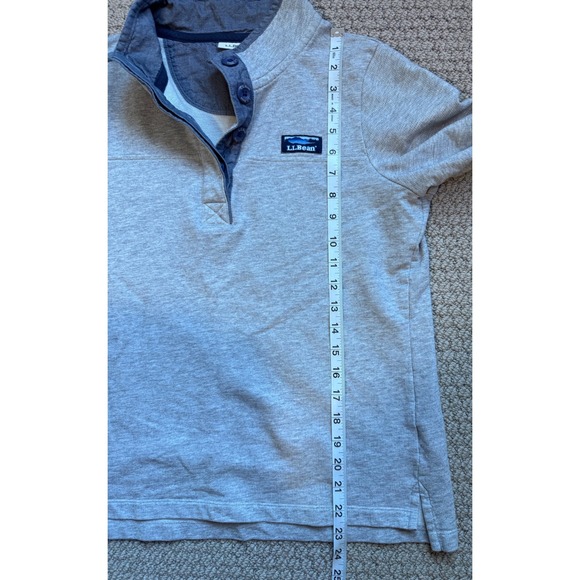 LL Bean Rugby‎ Shirt Women's Small Soft Cotton Pullover Long Sleeve Gray 501541 - Picture 5 of 6